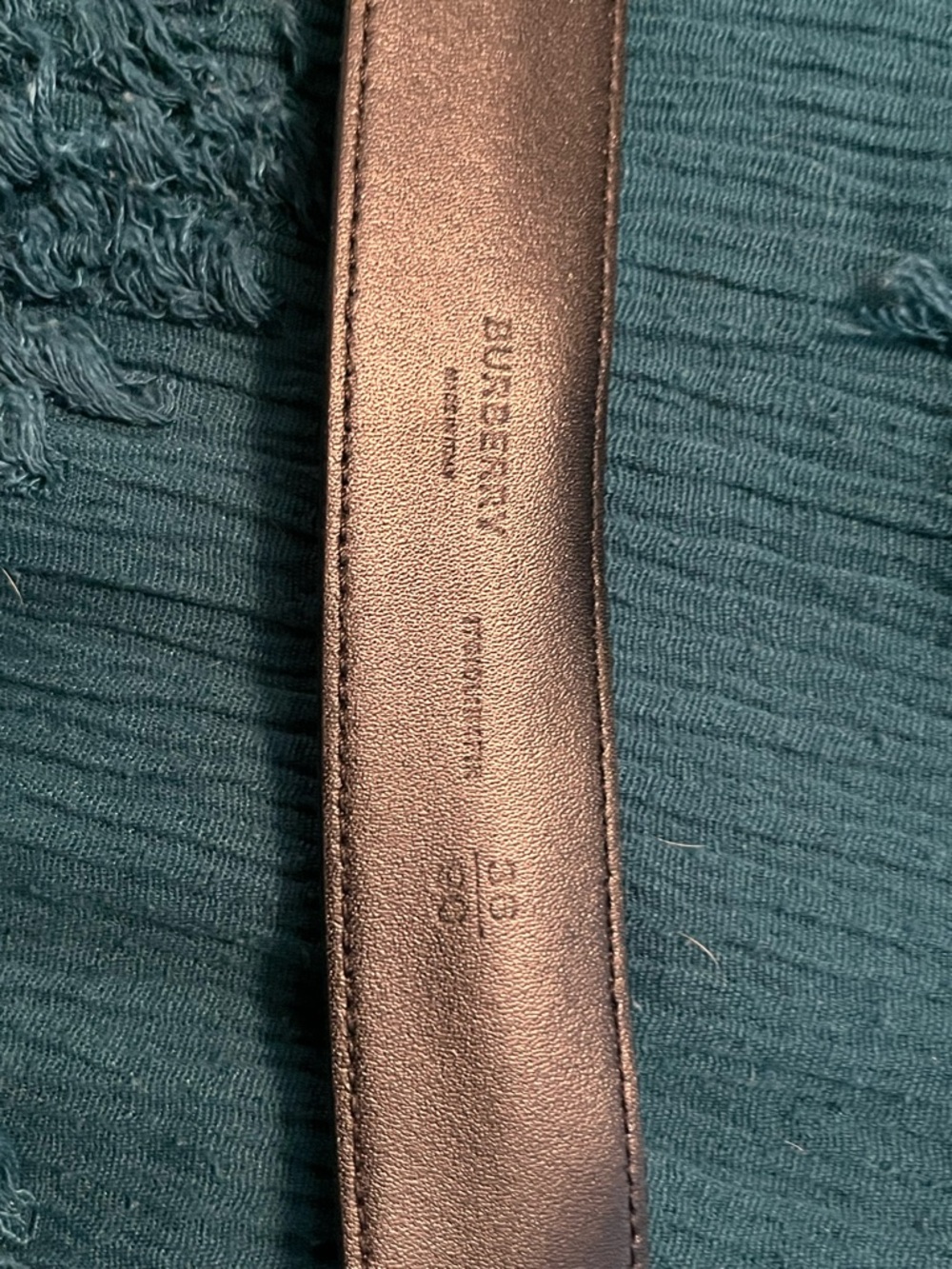 Burberry Black and Beige Logo Strap Belt with Silver Buckle - Picture 4 of 4